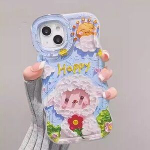 Happy Sheep Kids Phone Case - Blue